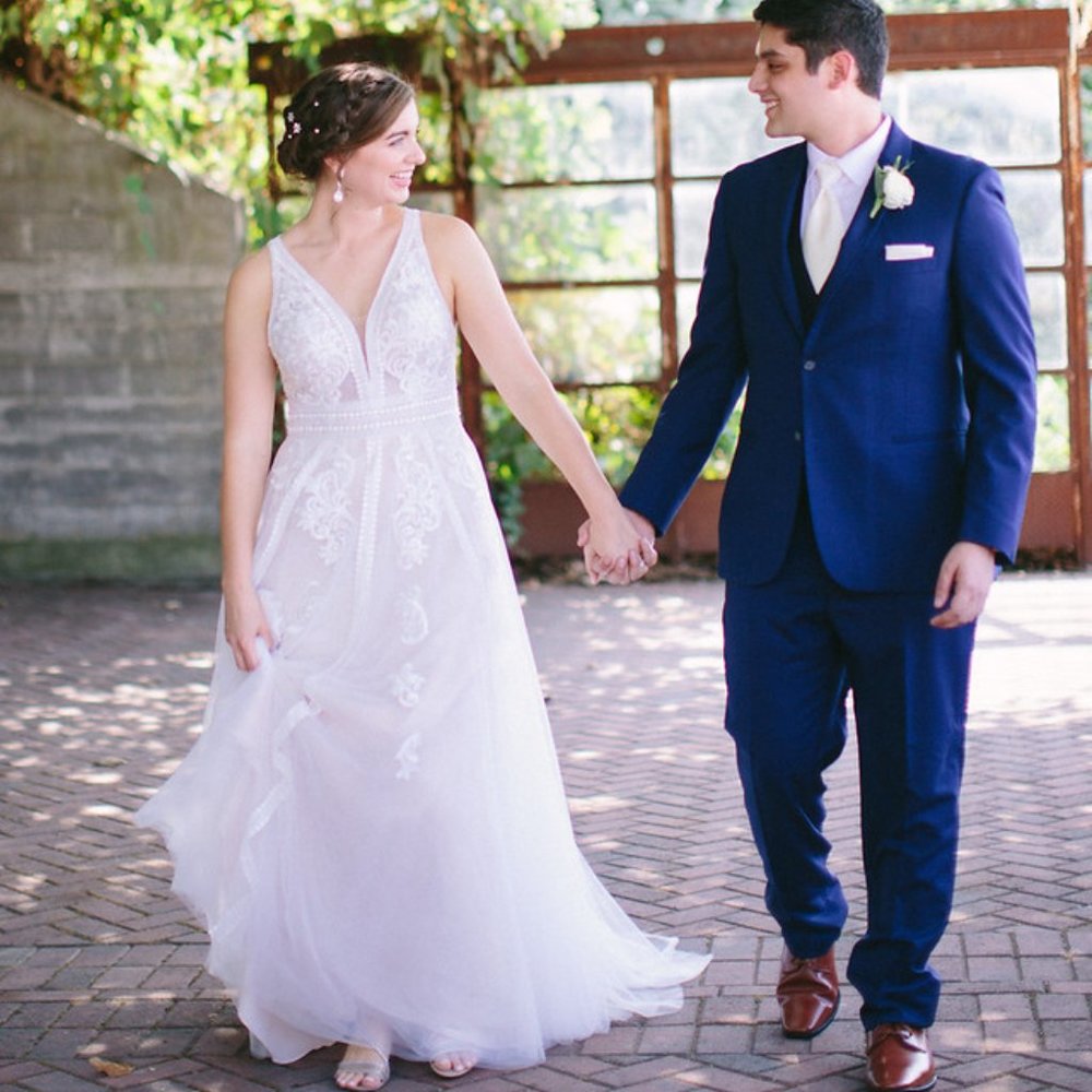 Essense of Australia Boho Ivory Lace Wedding Dress
